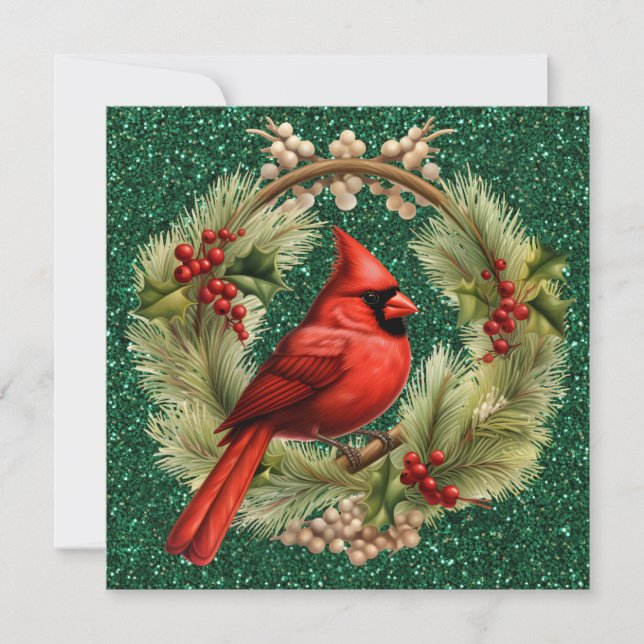 Cardinal Christmas Greeting Card (Front)