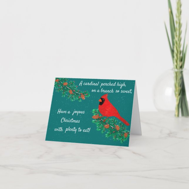 Cardinal Christmas Magic Greeting Card (Front)