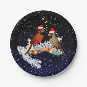Cardinal Christmas Paper Plate