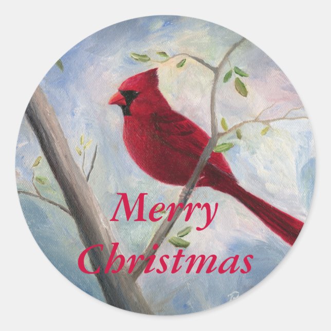 Cardinal Christmas sticker (Front)