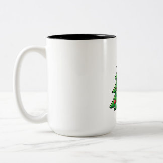 Cardinal Christmas Tree Cheer Two-Tone Coffee Mug