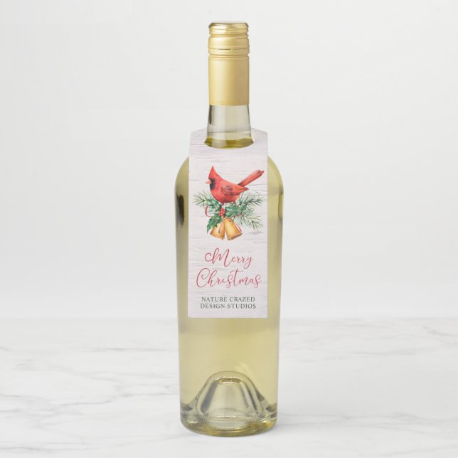 Cardinal Company Christmas Bottle Tag (On Bottle)