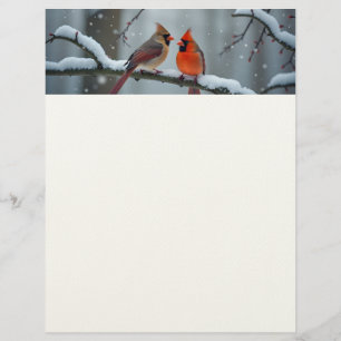 Cardinal Couple Stationary Custom Letterhead