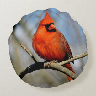 Cardinal Crest Round Pillow