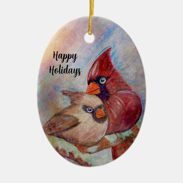 Cardinal Customizable Ornament art painting (Front)