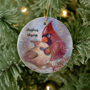 Cardinal Customizable Ornament art painting