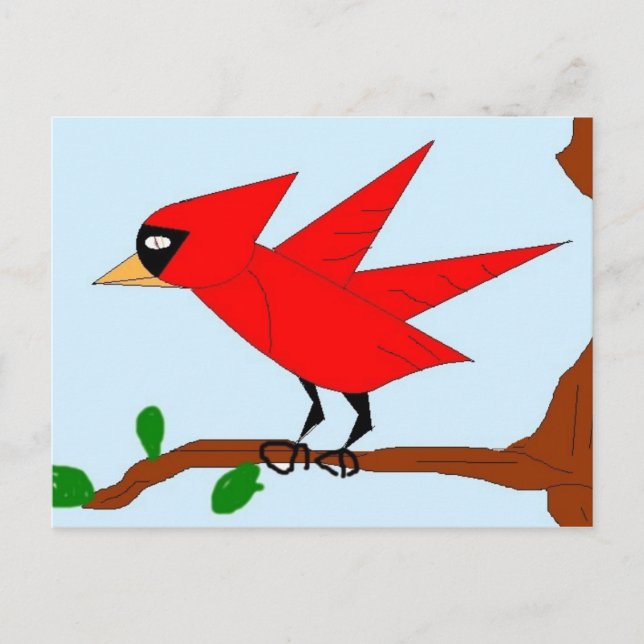 Cardinal Drawing Postcard (Front)