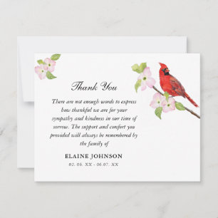 Cardinal Floral Funeral Sympathy Thank you