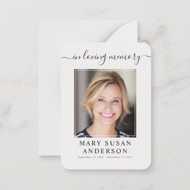 Cardinal Funeral Memorial Photo Prayer Card (Front)