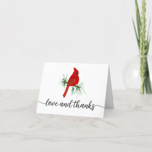 Cardinal Funeral Memorial Sympathy  Thank You Card