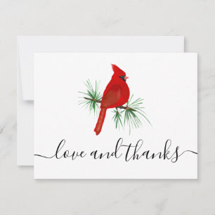 Cardinal Funeral Memorial Sympathy Thank You Card