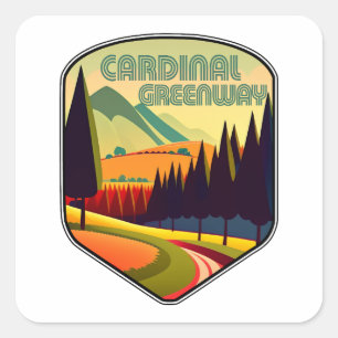 Cardinal Greenway Indiana Colours Square Sticker