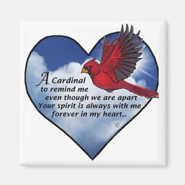 Cardinal Heart Poem Magnet (Front)