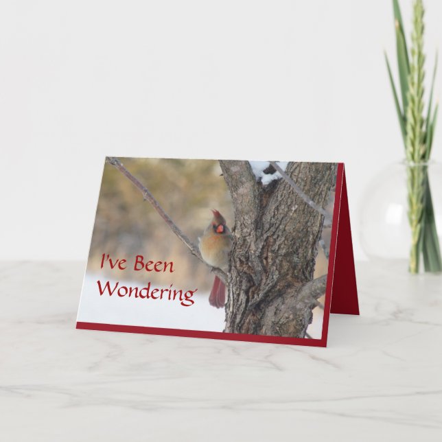 Cardinal in Ash tree-customise any occasion Card (Front)