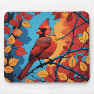 Cardinal in Autumn Mouse Pad