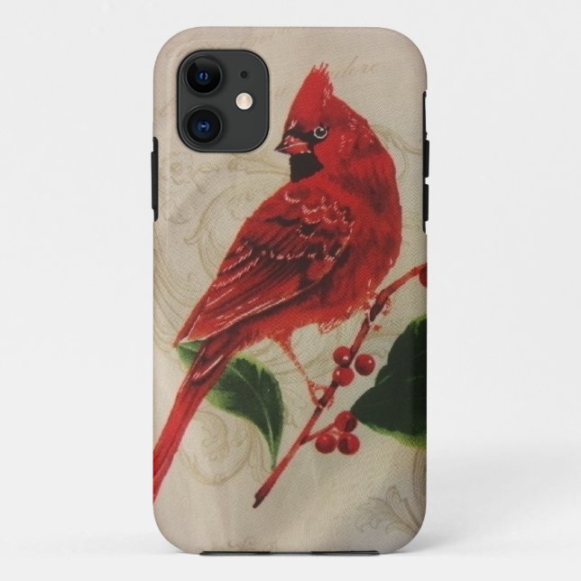 Cardinal in Holly Bush Case-Mate iPhone Case (Back)