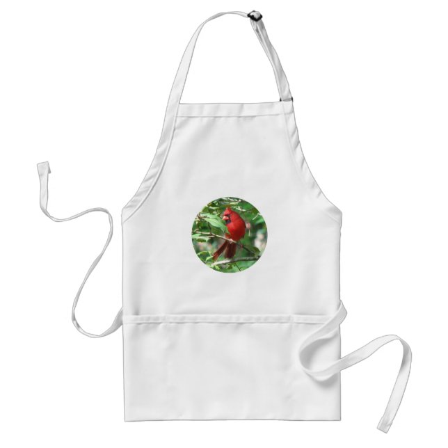 Cardinal in Holly Standard Apron (Front)
