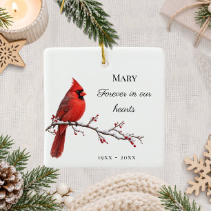 Cardinal In Loving Memory Memorial Ceramic Ornament