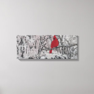 Cardinal in Snow Canvas Print