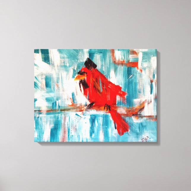 Cardinal in Snow Canvas Print (Front)
