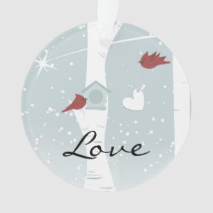 Cardinal Love Birds Personalised Ornament