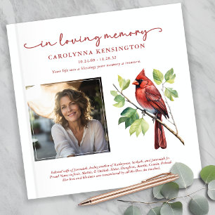 Cardinal Loving Memory Funeral Memorial Square Guest Book