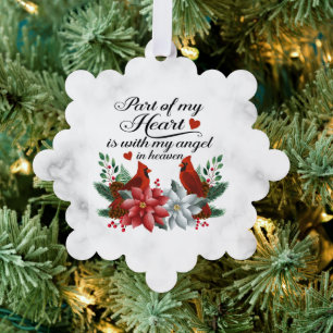 Cardinal Memorial Christmas  Tree Decoration Card