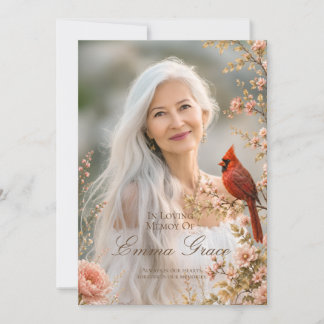 Cardinal Memorial Funeral Program for Her Invitation