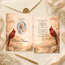 Cardinal Memorial Funeral Program for Her