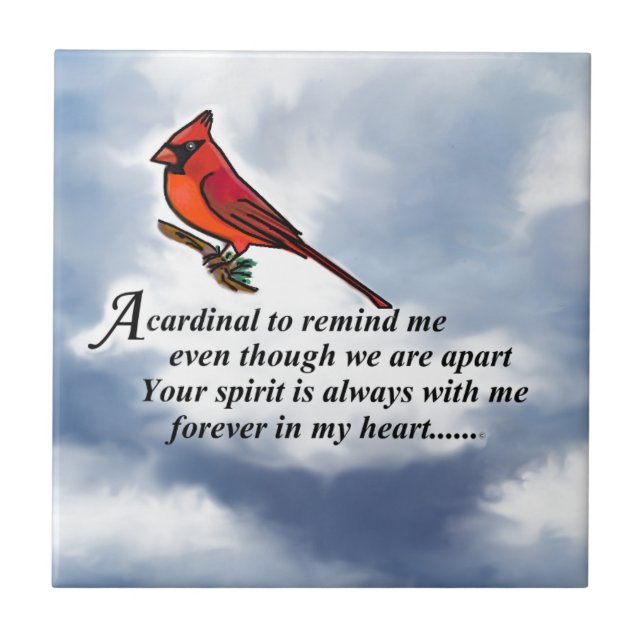Cardinal Memorial Poem Tile (Front)
