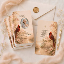 Cardinal Memorial Prayer Card Photo Wallet