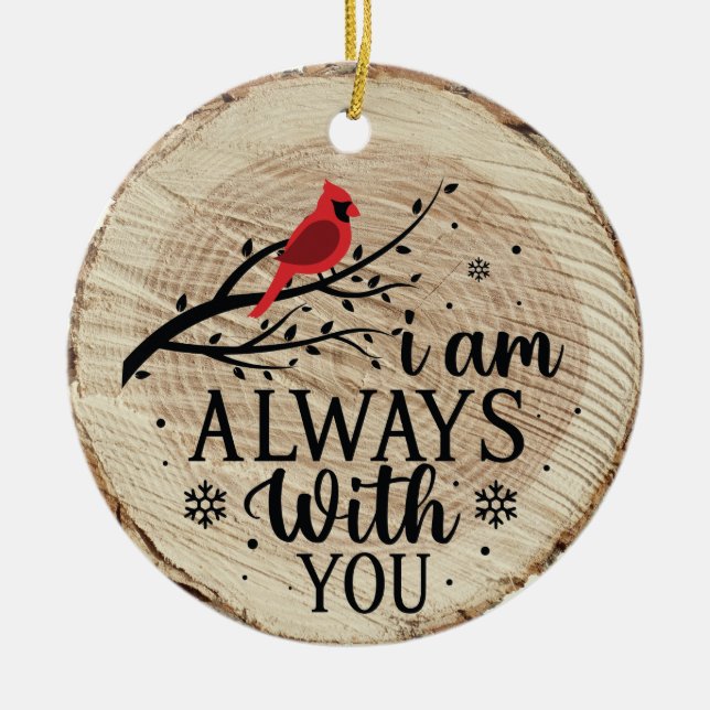 cardinal memory ornament bird I am always with you (Front)