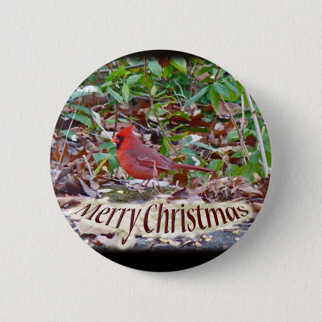 Cardinal Merry Christmas Items 6 Cm Round Badge (Front)