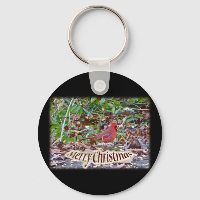Cardinal Merry Christmas Items Key Ring (Front)