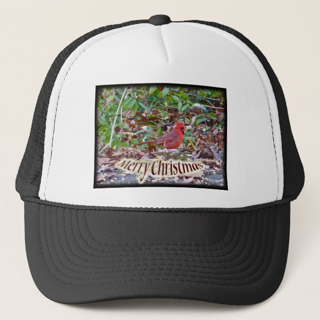 Cardinal Merry Christmas Items Trucker Hat (Front)