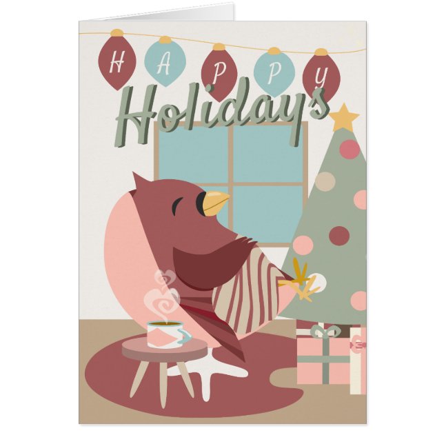 Cardinal of Resistance Happy Holidays Beige Pastel (Front)