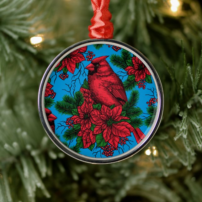 Cardinal on a Christmas decoration (Tree)