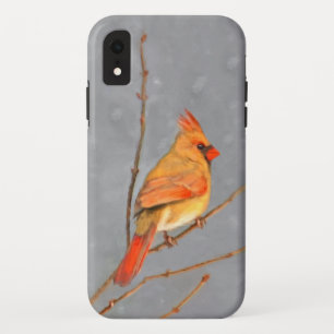 Cardinal on Branch Painting - Original Bird Art Case-Mate iPhone Case