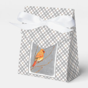 Cardinal on Branch Painting - Original Bird Art Favour Box