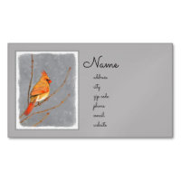 Cardinal on Branch Painting - Original Bird Art