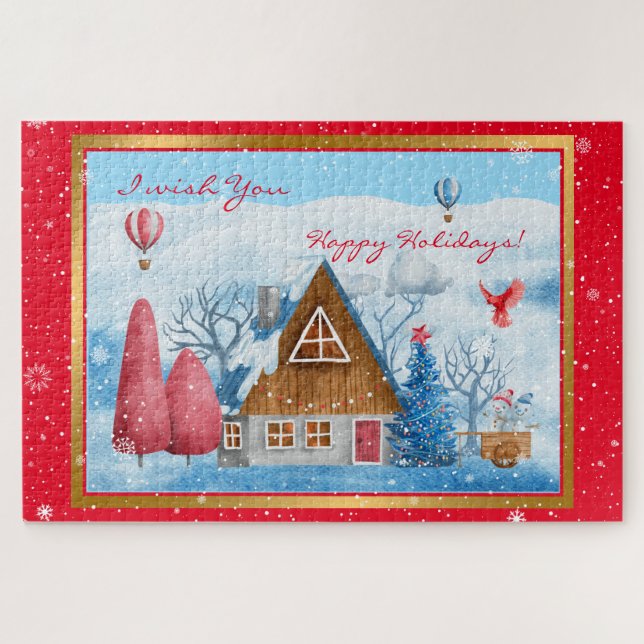 Cardinal on Landscape Customise Jigsaw Puzzle (Horizontal)