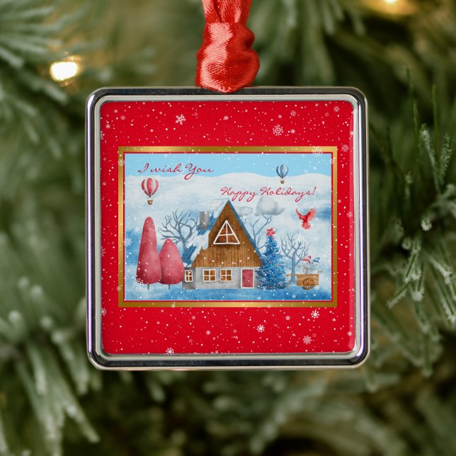 Cardinal on Landscape Customize Metal Tree Decoration (Tree)