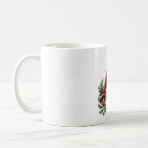 Cardinal On Vintage Sled Christmas Coffee Mug