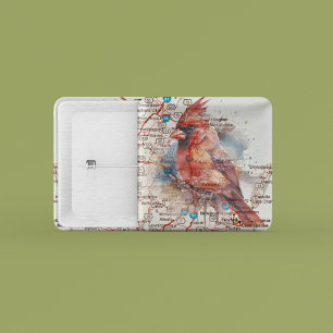 Cardinal on Virginia Road Map 15 Cm Square Badge