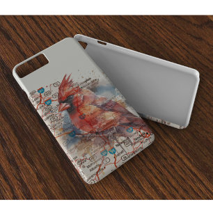 Cardinal on Virginia Road Map Watercolor Art Case-Mate iPhone Case
