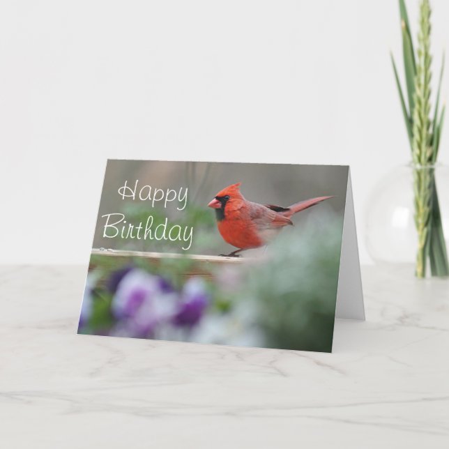 Cardinal photo Happy birthday Card (Front)