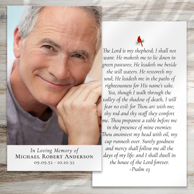 Cardinal Photo Memorial Prayer Card (Creator Uploaded)