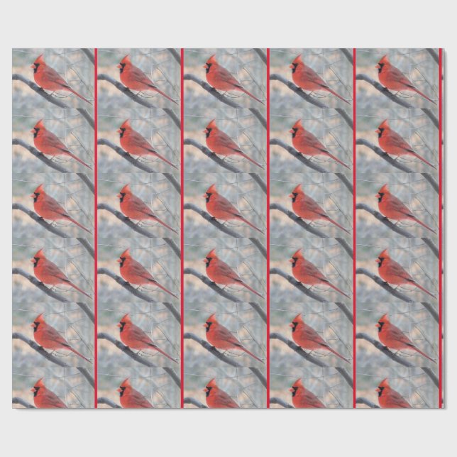 Cardinal Pose Wrapping Paper (Flat)