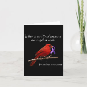 Cardinal Purples Ribbon Overdose Awareness Angel Card