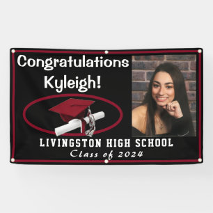 Cardinal Red and Black Graduation Photo Banner